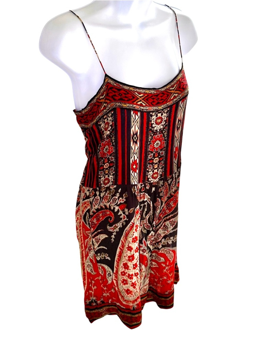 Isabel Marant Etoile “Trani” Red and Black Paisley Mini Dress